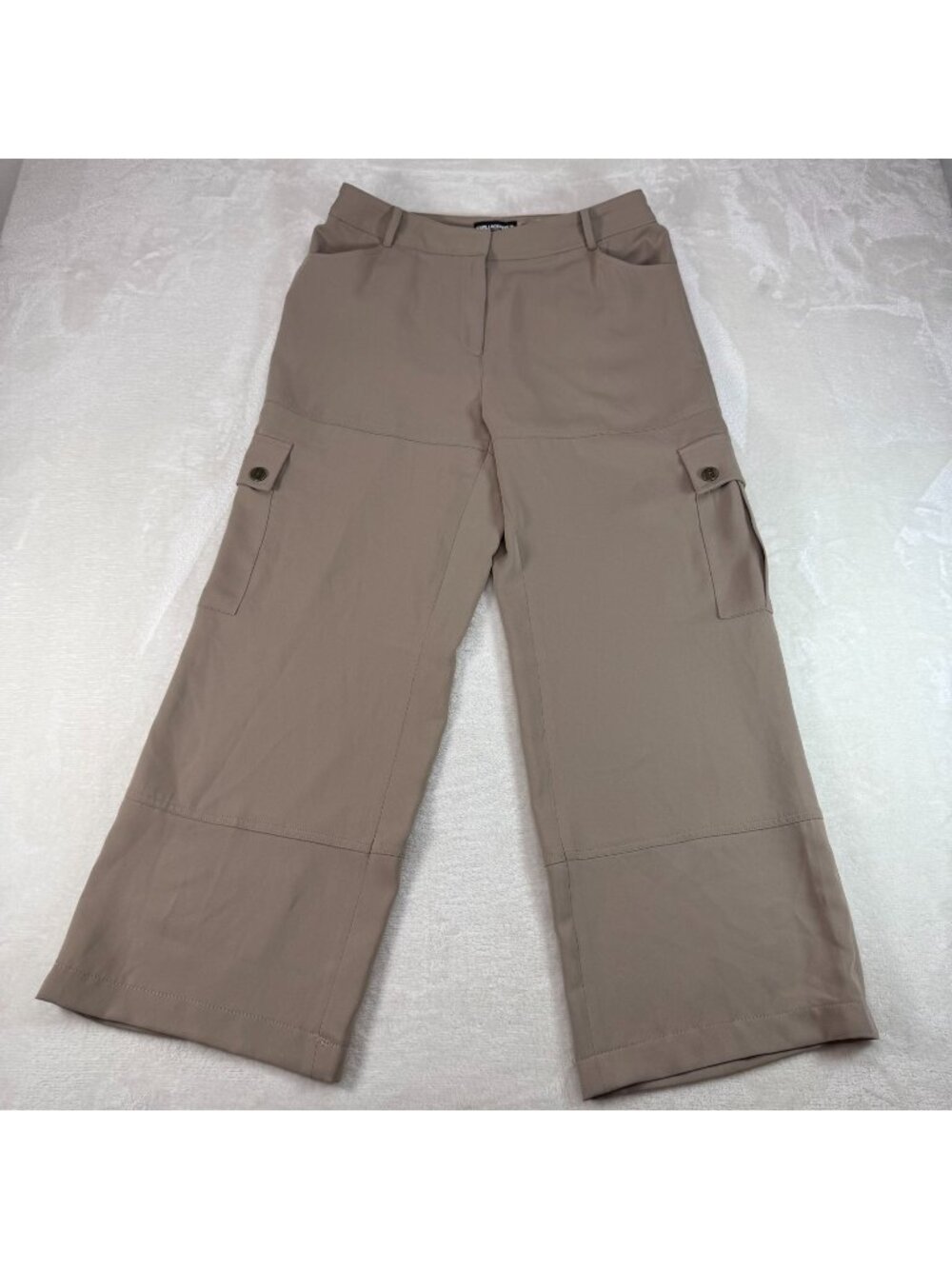 Karl Lagerfeld Paris Womens 8 Cargo Pants High Waist Wide Leg Utility Dressy Cas